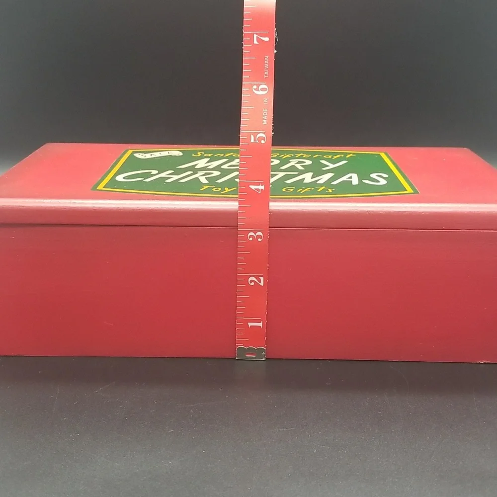 Restoration Hardware "Santa's Giftcraft Merry Christmas Toys & Gifts" Wood Box - Picture 10 of 12